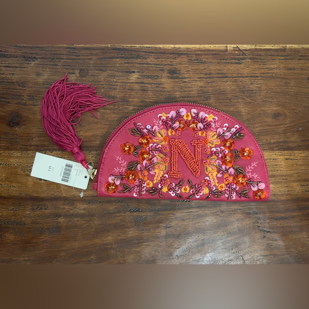 NWT Anthropologie monogrammed pouch